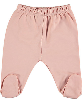 Petit Oh! Pantaloni con Piedi Polaina - Rosa - 100% Cotone Pima Pantaloni Lunghi