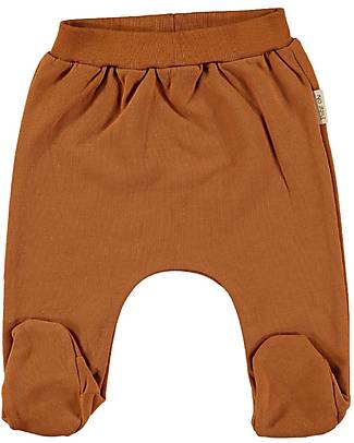 Petit Oh! Pantaloni con Piedini Nilo - Almond - 100% Flanella di Cotone Pantaloni Lunghi