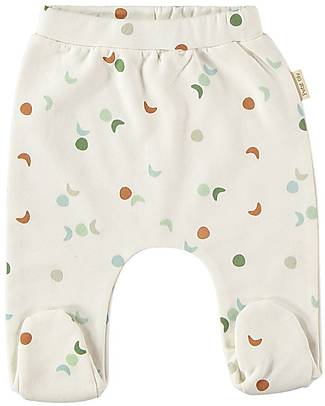 Petit Oh! Pantaloni con Piedini Nilo - Luna Multicolor - 100% Flanella di Cotone Pantaloni Lunghi