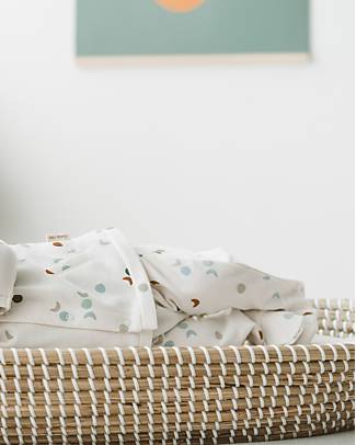 Petit Oh! Pantaloni con Piedini Nilo - Luna Multicolor - 100% Flanella di Cotone Pantaloni Lunghi