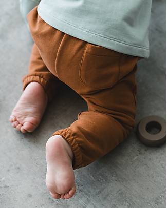 Petit Oh! Pantaloni Lunghi Chester - Almond - 100% Flanella di Cotone Pantaloni Lunghi