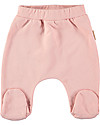 Petit Oh! Pantaloni Neonati con Piedi Nilo, Rosa - Flanella di Cotone Pantaloni Lunghi