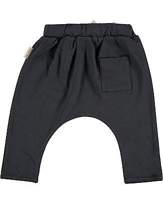 Petit Oh! Pantaloni Pepper con Vita Elasticizzata - Ferro - Cotone Pima Pantaloni Lunghi
