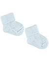Petit Oh! Scarpine Neonato Lavorate a Maglia - Celeste - 100% Cotone Scarpe
