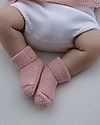 Petit Oh! Scarpine Neonato Lavorate a Maglia, Rosa - 100% Cotone Scarpe