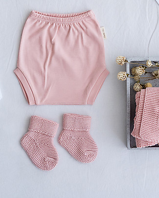 Petit Oh! Scarpine Neonato Lavorate a Maglia - Rose - 100% Cotone Scarpe