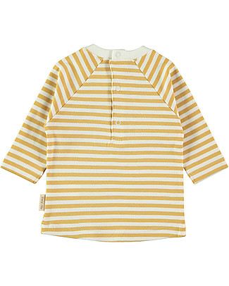 Petit Oh! T-Shirt Bèbè a Maniche Lunghe Kiwi - Righe Ambra - Cotone Pima Maglie Manica Lunga