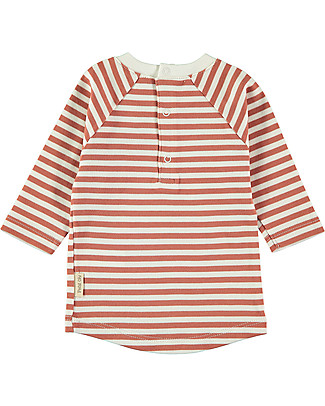 Petit Oh! T-Shirt Bèbè a Maniche Lunghe Kiwi - Righe Terra - Cotone Pima Maglie Manica Lunga