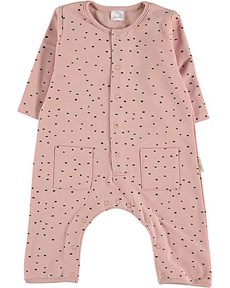 Petit Oh! Tutina a Maniche Lunghe Rita - Rosa - Flanella di Cotone Tutine Lunghe Senza Piedi