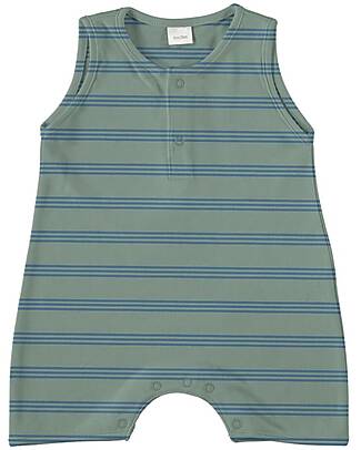 Petit Oh! Tutina senza Maniche Ian - Raya Olive Denim - Cotone Pima Tutine Corte