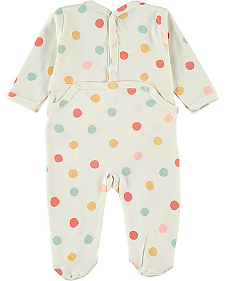 Petit Oh! Tutina Urban Pelele con Piedi - Pois Multicolor - 100% Cotone Pima Tutine Lunghe Con Piedi