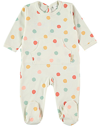 Petit Oh! Tutina Urban Pelele con Piedi - Pois Multicolor - 100% Cotone Pima Tutine Lunghe Con Piedi