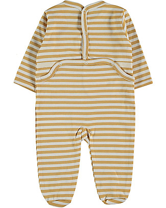 Petit Oh! Tutina Urban Pelele con Piedi - Righe Terra - 100% Cotone Pima Tutine Lunghe Con Piedi