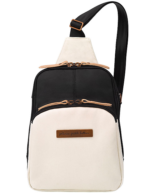 Petunia Pickle Bottom Borsa Criss Cross Sling - Bianca e Nera - Tracolla Incrociata Capiente e Versatile Borse Cambio