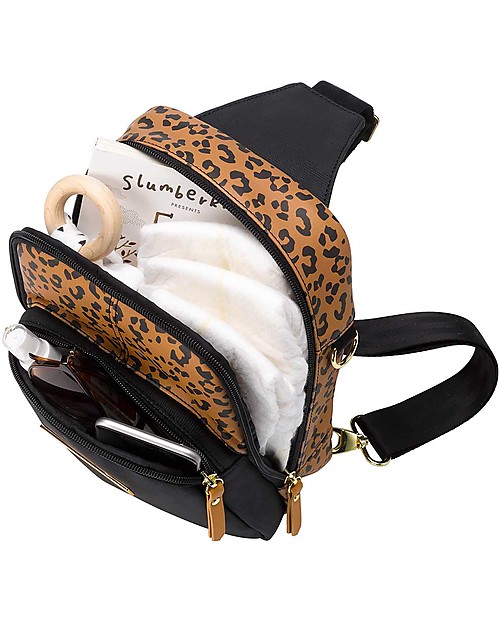 Petunia Pickle Bottom Borsa Criss Cross Sling - Leopardato - Tracolla Incrociata Capiente e Versatile Borse Cambio