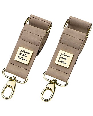 Petunia Pickle Bottom Ganci da Passeggino in Ecopelle - Grigio Opaco -Facili da usare e si adattano a tutti i Passeggini! Accessori
