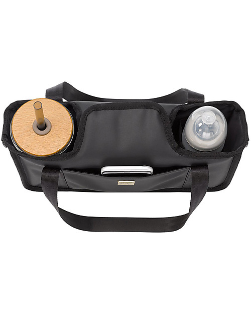 Petunia Pickle Bottom Portaoggetti per Passeggino in Ecopelle -  Nero Opaco - Si adatta a tutti i Passegini! Borse e Organizer