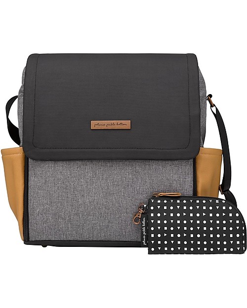 Petunia Pickle Bottom Zaino Boxy - Camello e Grigio Grafite - Ampio con Dettagli Intelligenti e Fasciatoio Integrato Zaini Fasciatoio
