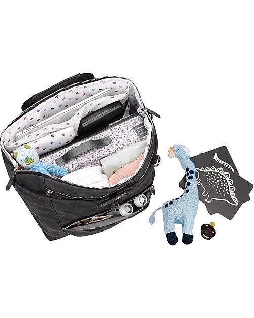 Petunia Pickle Bottom Zaino Cinch Convertibile - Grigio Scuro - Versatile e Intelligente in Ecopelle Opaca Zaini Fasciatoio