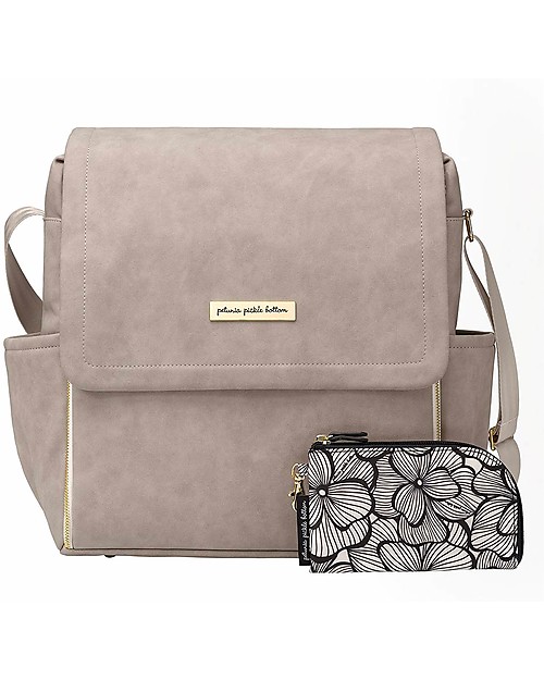 Petunia Pickle Bottom Zaino Fasciatoio Boxy - Grigio in Ecopelle- con Materassino per il Cambio Zaini Fasciatoio