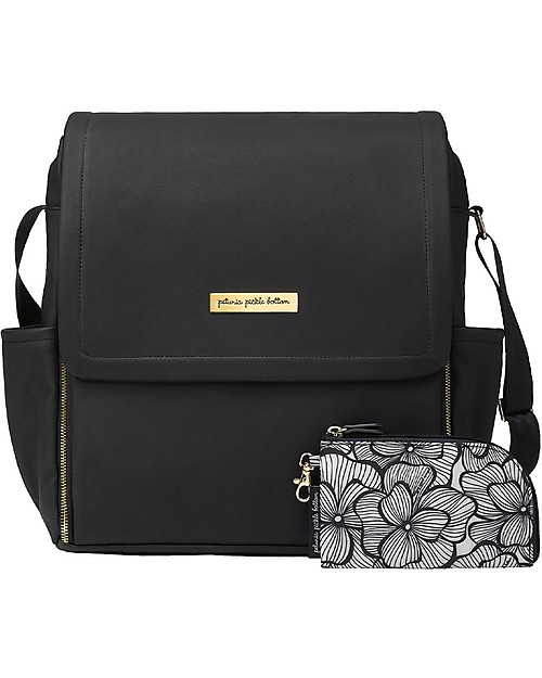 Petunia Pickle Bottom Zaino Fasciatoio Boxy - Nero in Ecopelle- con Materassino per il Cambio Zaini Fasciatoio