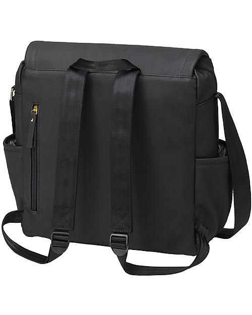 Petunia Pickle Bottom Zaino Fasciatoio Boxy - Nero in Ecopelle- con Materassino per il Cambio Zaini Fasciatoio
