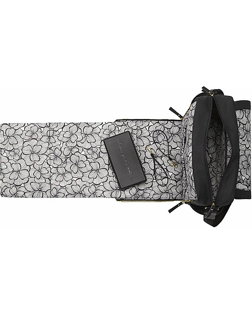 Petunia Pickle Bottom Zaino Fasciatoio Boxy - Nero in Ecopelle- con Materassino per il Cambio Zaini Fasciatoio