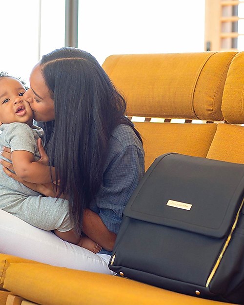 Petunia Pickle Bottom Zaino Fasciatoio Boxy - Nero in Ecopelle- con Materassino per il Cambio Zaini Fasciatoio