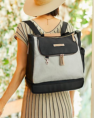 Petunia Pickle Bottom Zaino Pivot- Sabbia/Nero - Design Moderno ed Interni Spaziosi si converte da Pratico Zaino a Borsa Borse Cambio