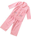 Piccalilly Pigiama Quadretti Vichy Rosa - 100% Flanella di Cotone Bio - morbido e caldo! Pigiami
