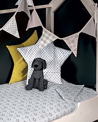 Picci Bandierina Decorativa Letto Liberty, Grigio - 350 cm Decorazioni da Parete