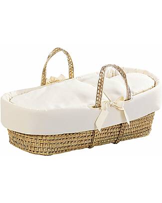 Picci Cesta Portabebè in Palma - Include Cuscino Materasso e Piumino - 86x56 cm Culle e Ceste
