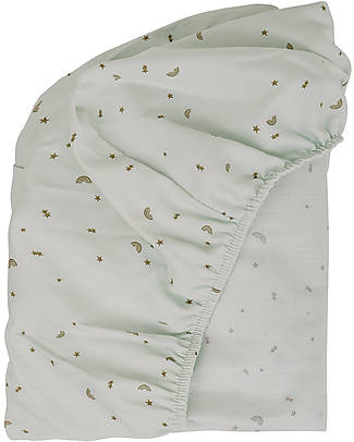 Picci Coprimaterasso Letto con Angoli - Arcobaleno Tè Verde - 90x180 cm - Bamboo e Cotone Certificato GOTS e Oeko-Tex Lenzuola e Federe