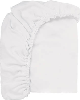 Picci Coprimaterasso per lettino con Angoli - Bianco - 63 x 125cm -Jersey di Bamboo e Cotone Certificato GOTS e Oeko-Tex Lenzuola e Federe