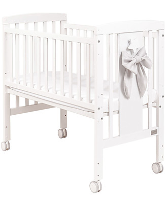 Picci Culla Co-Sleeping / Lettino in Legno - Lella Luce - Bianco - Materasso Incluso! Culle Next To Me
