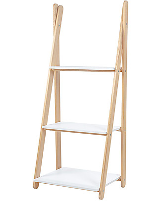 Picci Mobiletto Scala Scout - Bianco/Naturale - Legno di Faggio - A Misura di Bambino Librerie Montessoriane