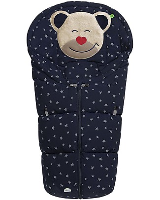 Picci Mucki Small con Clip, Blu + Stelle - Sacco invernale universale per carrozzina e ovetto Sacchi Passeggino