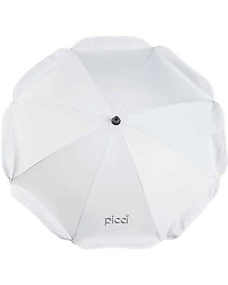 Picci Ombrellino Parasole Universale per Passeggino 72 cm, Bianco - Protezione UV 50+ Accessori