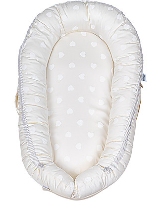 Picci Riduttore NannaDi Amelie - Cuori Panna - con Materassino - 85x50 cm Riduttori Lettino