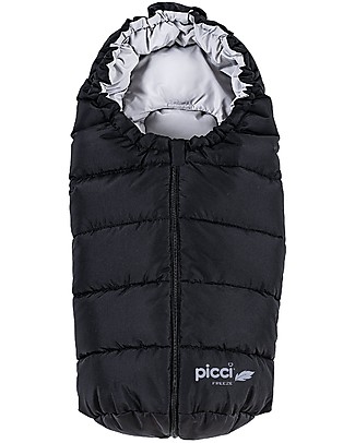 Picci Sacco Termico Universale Freeze in Piuma - Nero - Per carrozzina e ovetto Sacchi Passeggino