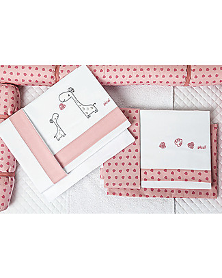 Picci Set Lenzuola Linea Nina, Ricamo Foglie, Rosa - Lenzuolo, coprimaterasso e federa Lenzuola