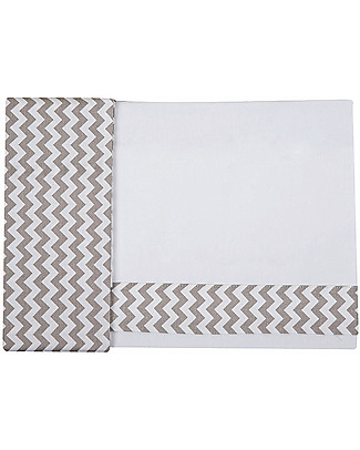 Picci Set Lenzuola per Culla da Co-Sleeping Lella, 3 pezzi, Zig Zag Grigio - Lenzuolo, coprimaterasso e federa Biancheria Culla