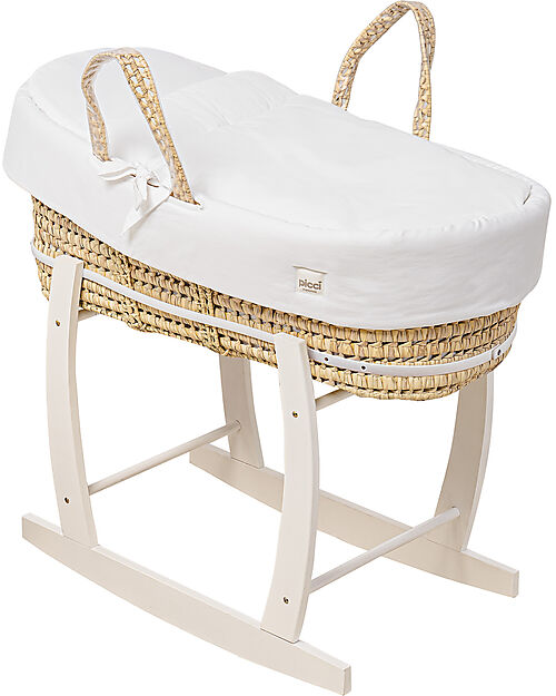 Picci Supporto in Legno per Cesta Neonato - Bianco Culle e Ceste