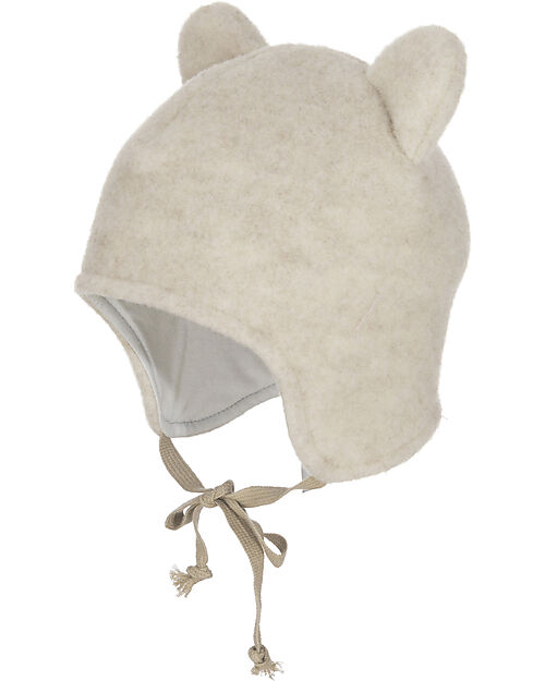 Pickapooh Cappellino Invernale Bea - Beige Melange - con Orecchie - 100% Lana Merino Cappelli Invernali
