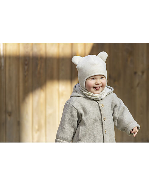 Pickapooh Cappellino Invernale Bea - Beige Melange - con Orecchie - 100% Lana Merino Cappelli Invernali
