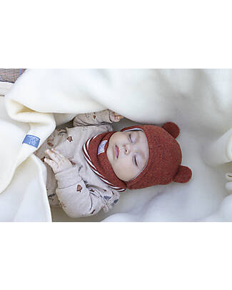 Pickapooh Cappellino Invernale Bea - Terracotta - con Orecchie - 100% Lana Merino Cappelli Invernali