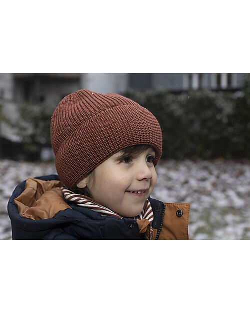 Pickapooh Cappellino Invernale Ben - Terracotta - Lana Merino e Seta Cappelli Invernali