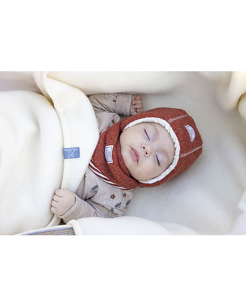 Pickapooh Cappellino Invernale Jan - Terracotta - con Laccino per Chiusura - 100% Lana Merino Cappelli Invernali