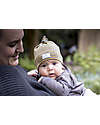 Pickapooh Cappellino Invernale Paula - Righe - Grigio e Giallo Senape - Lana Merino e Seta Cappelli Invernali