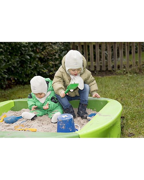 Pickapooh Cappello Invernale Jack - Bianco Melangé - con Laccino per Chiusura - 100% Lana Merino Cappelli Invernali